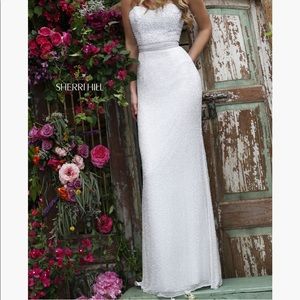 White strapless Sherri Hill